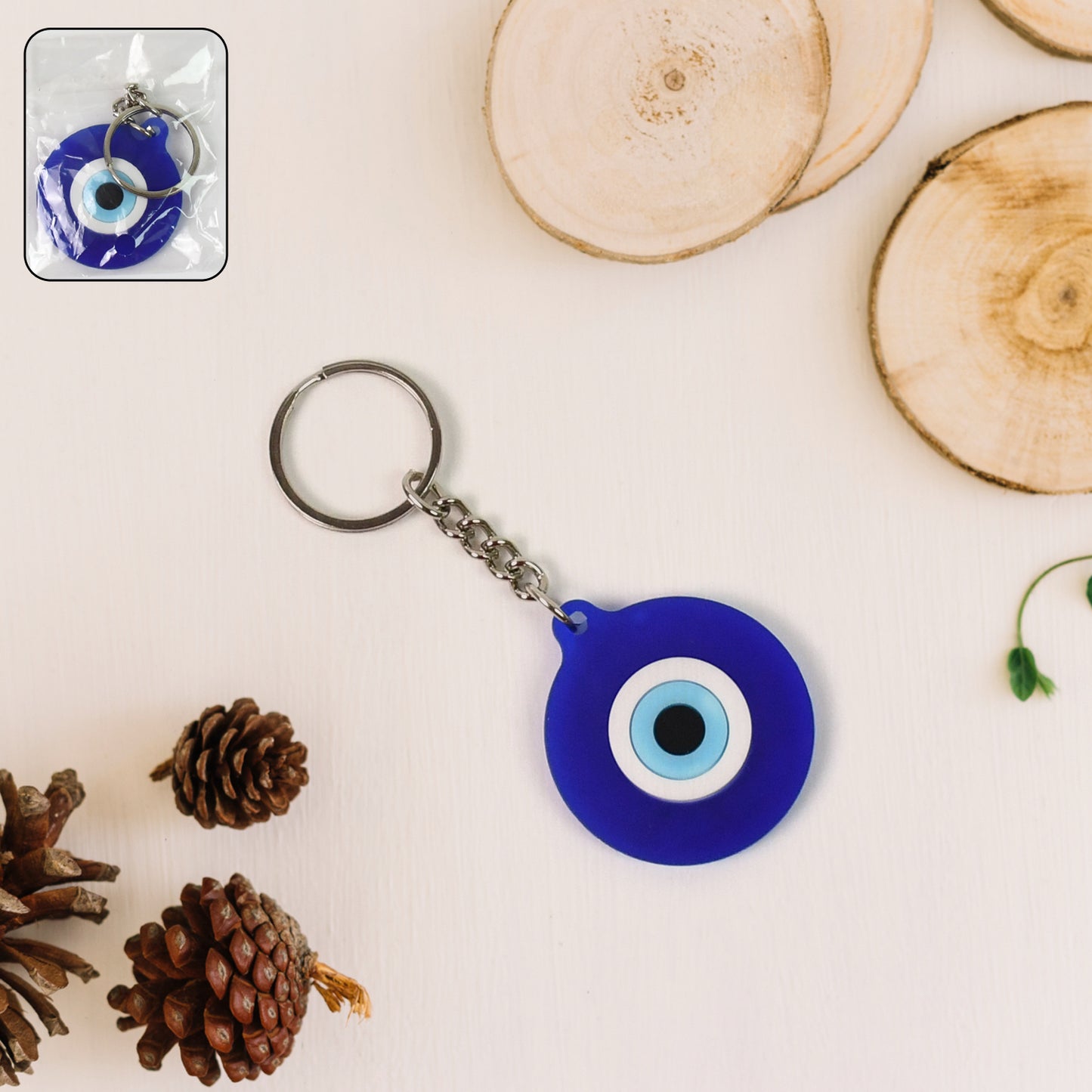 Evil Eye Rubber  Silicone Keychain (1 Pc  Blue Color)