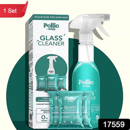 Pollic Kadam Concentrated Glass  Mirror Cleaner Refill Kit With Reusable Spray Bottle