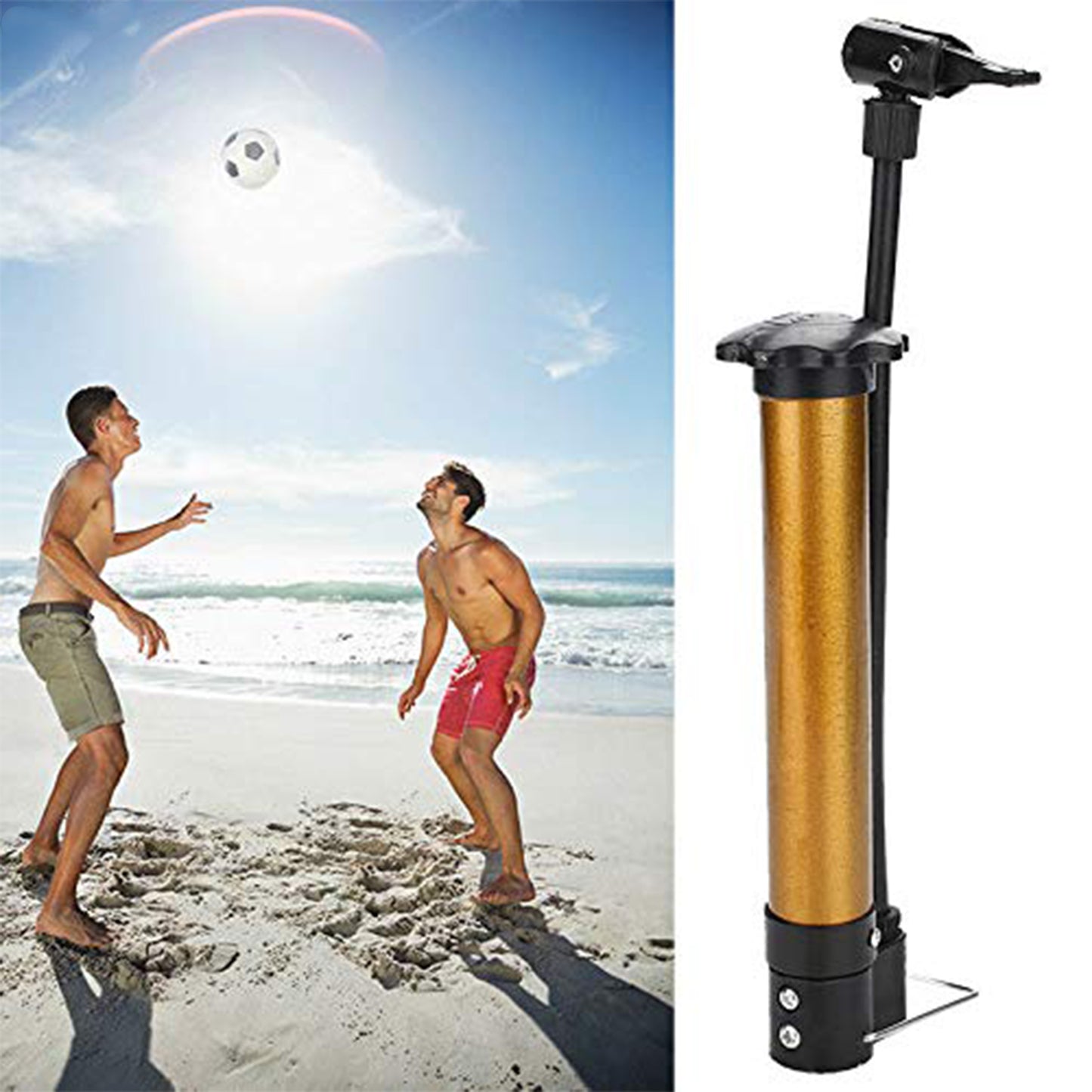 8510 Mini Hand Air Ball Pump Metal Portable High Pressure Air Pump Mini Basketball Inflator For Balls Basketball Soccer Volleyball Football Inflatable And More (1 Pc)