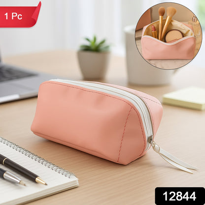 Pu Leather Cosmetic  Pencil Pouch - (1 Pc)
