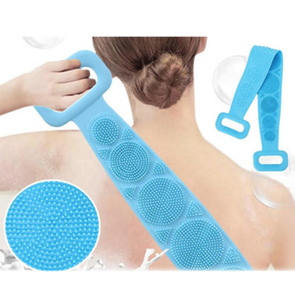 7275 Silicone Body Back Scrubber Double Side Bathing Brush For Skin Deep Cleaning
