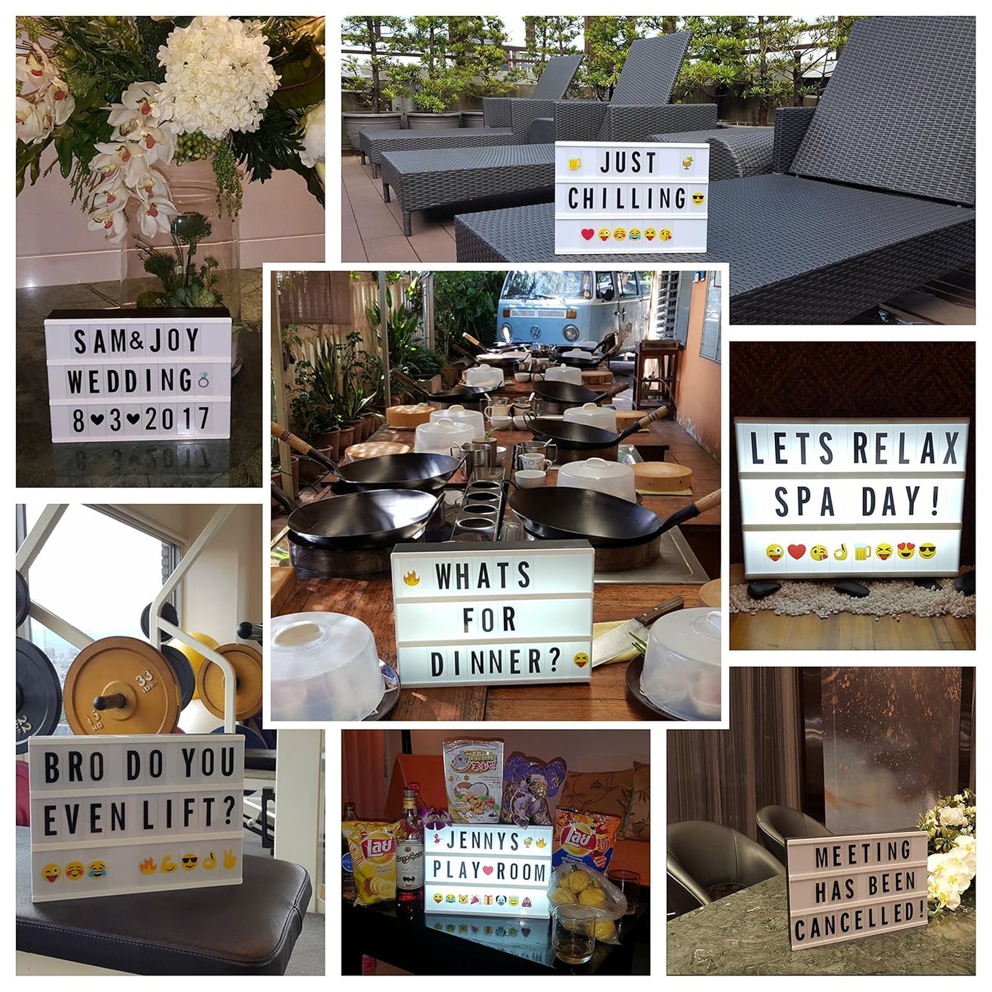 Black Mini A6 Magnetic Cinematic Light Box With 82 Characters And 10 Emojis  (1 Set)