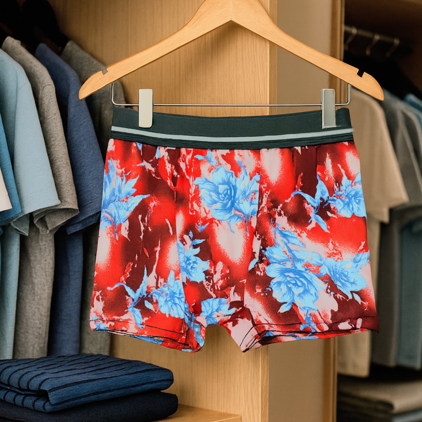 Mens Stretch Boxer Briefs  - (Extra Large (Xl)  1 Pc)