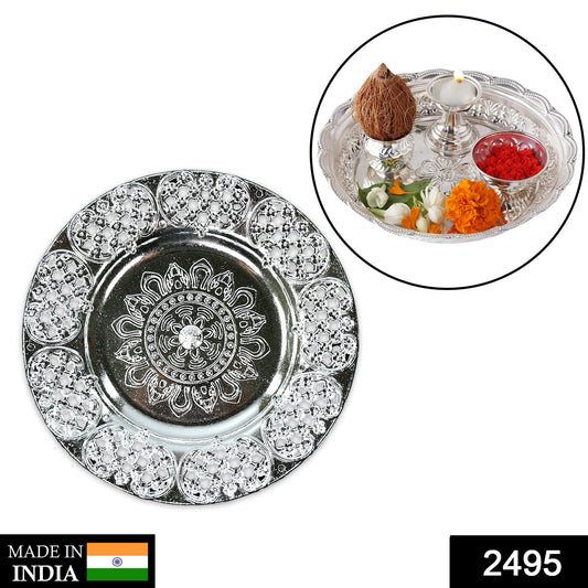 Beautiful 8-inch Plastic Pooja Thali Set  Perfect For Daily Use  Special Occasions (Plastic)