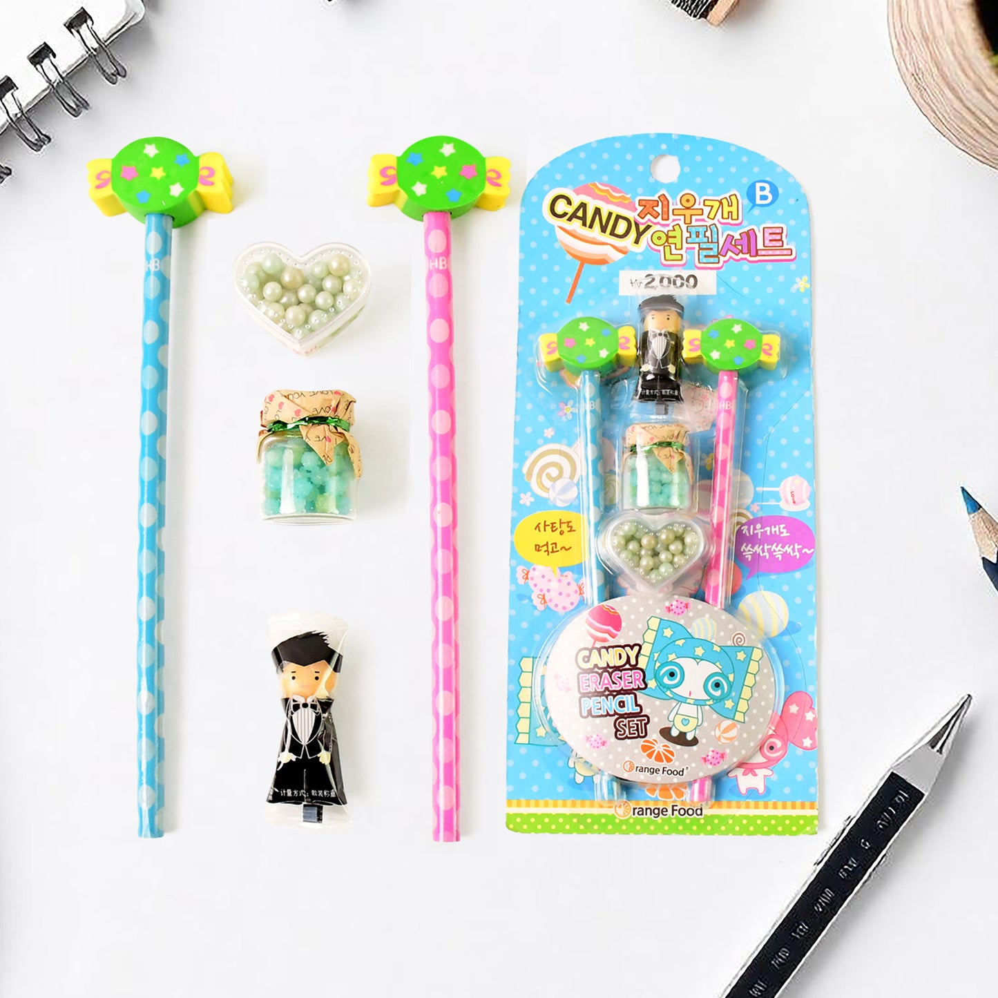 Fun Candy Design Pencil Set With Accessories Set (1 Set )