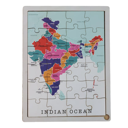 Wooden India Map Puzzle - (1 Set)