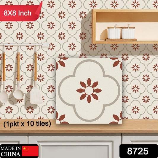 Peel And Stick Floor Tiles Kitchen  Bathroom Backsplash Sticker Detachable Waterproof Diy Tile Stickers For Wall Decoration Tiles Home Decoration (8x8 Inch  10 Pcs Set)
