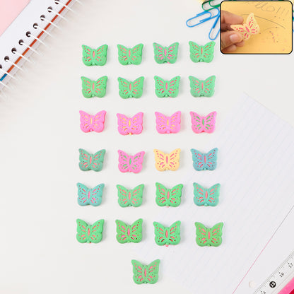 Butterfly Shape Eraser Rubber (25 Pc  Mix Colour  Design)