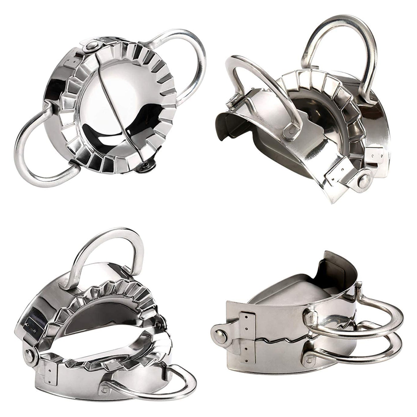 2219 Stainless Steel Dumpling Maker Dough Cutter Pie Mold Tool.