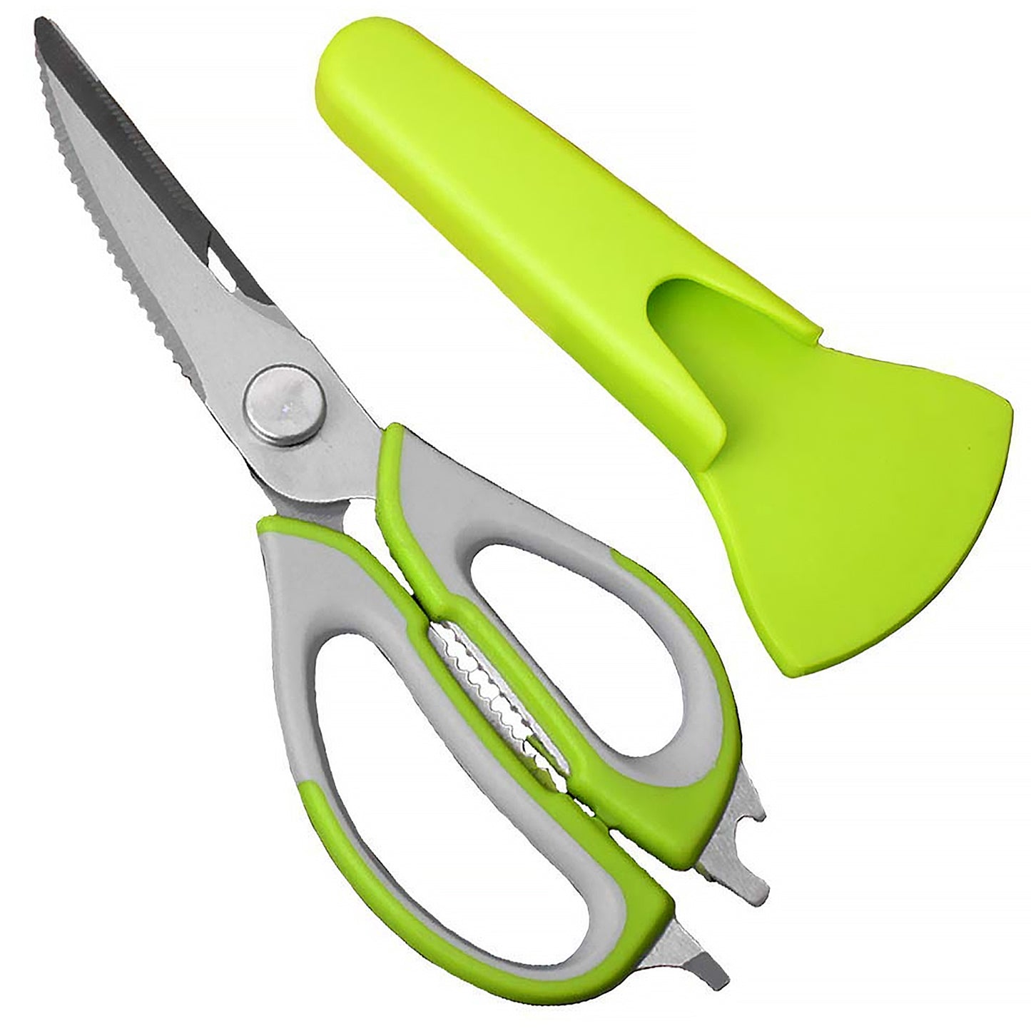 8193 Multi-purpose Kitchen Shears With Magnetic Holder Stainless Steel Red Multifunction Heavy Duty And Kitchen Scissors
