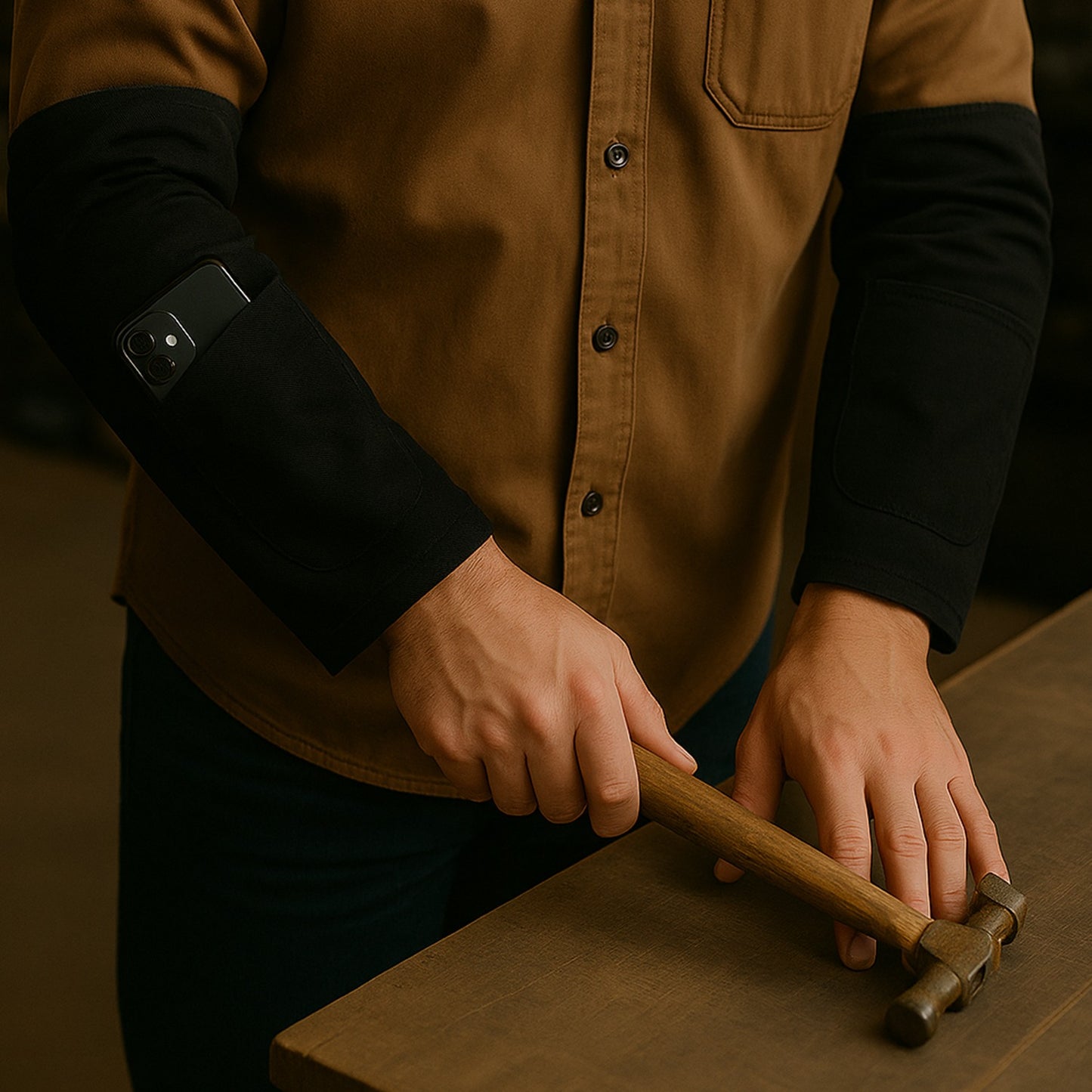 Protective Arm Sleeves With Elbow Padding  1 Pair Safety Work Arm Cover