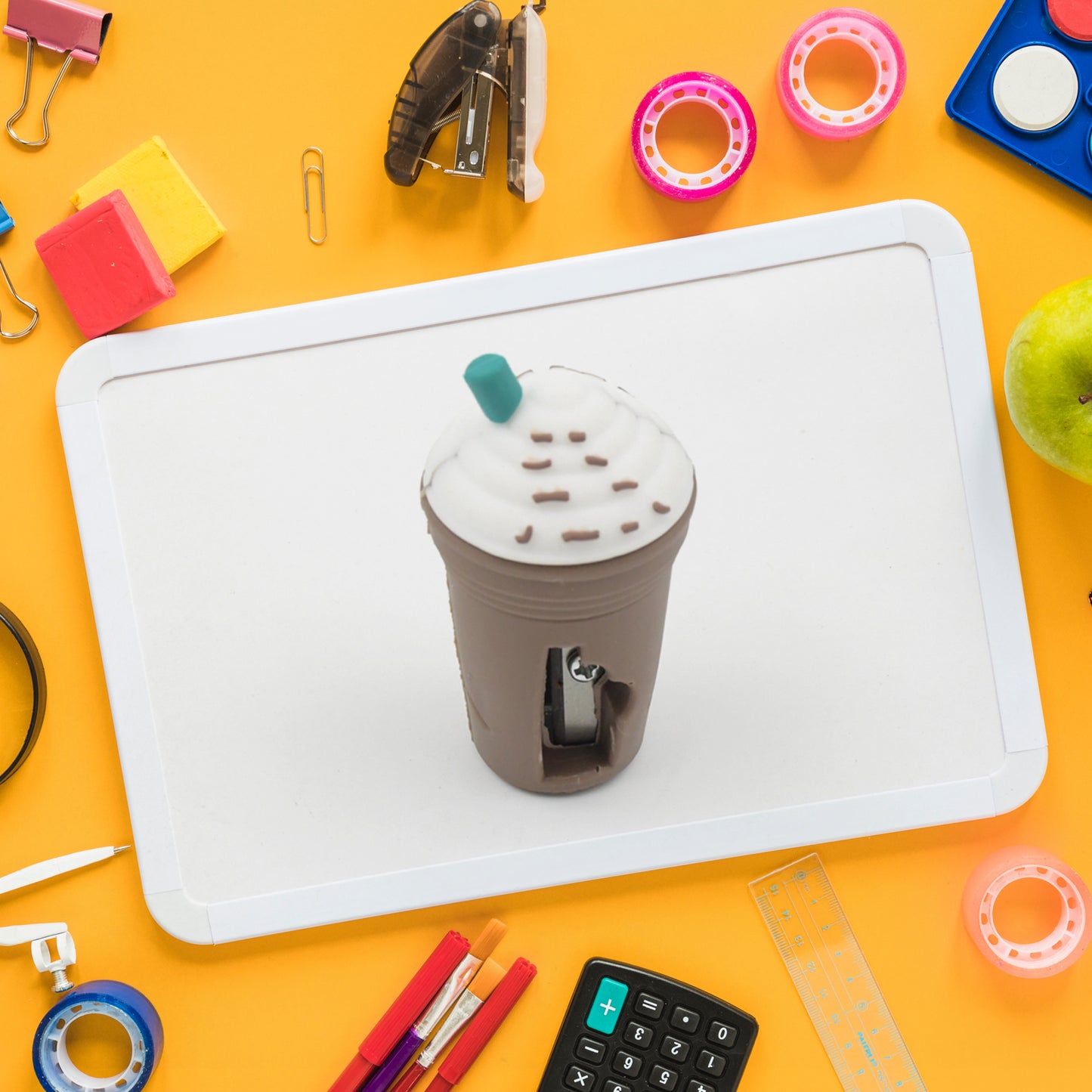 2in1 3d Cute Coffee Or Ice Cream Shape Sharpner Like Rotary Manual Pencil Sharpener For Kids  Ice Cream Style Office School Supplies Back To School Gift For Studentskids Educational Stationary Kit Bday Return Gift