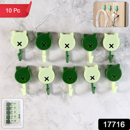 Self Adhesive Round Wall Hooks (10 Pc)