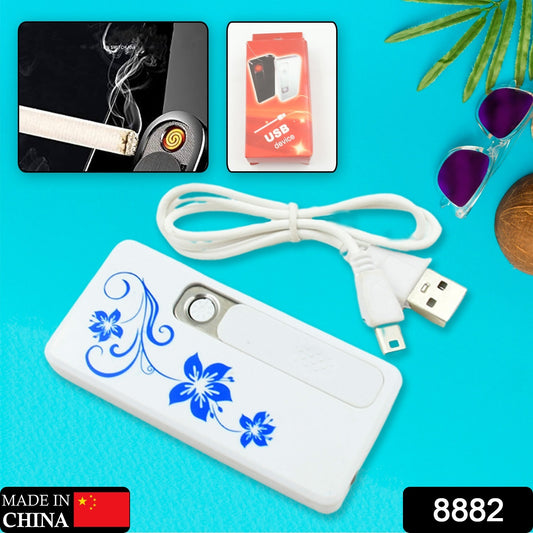 8882 Stylish Electric Usb Lighter For Men  Women Regular Cigarettes Portable Usb Rechargeable Flameless Coil Slim Cigarette Lighter With Charging Cable Windproof E Lighter Lighter For Smoking (1 Pc )