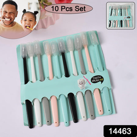 Kids Adults Ultra Soft-bristled Toothbrush With Cover (10 Pcs Set)