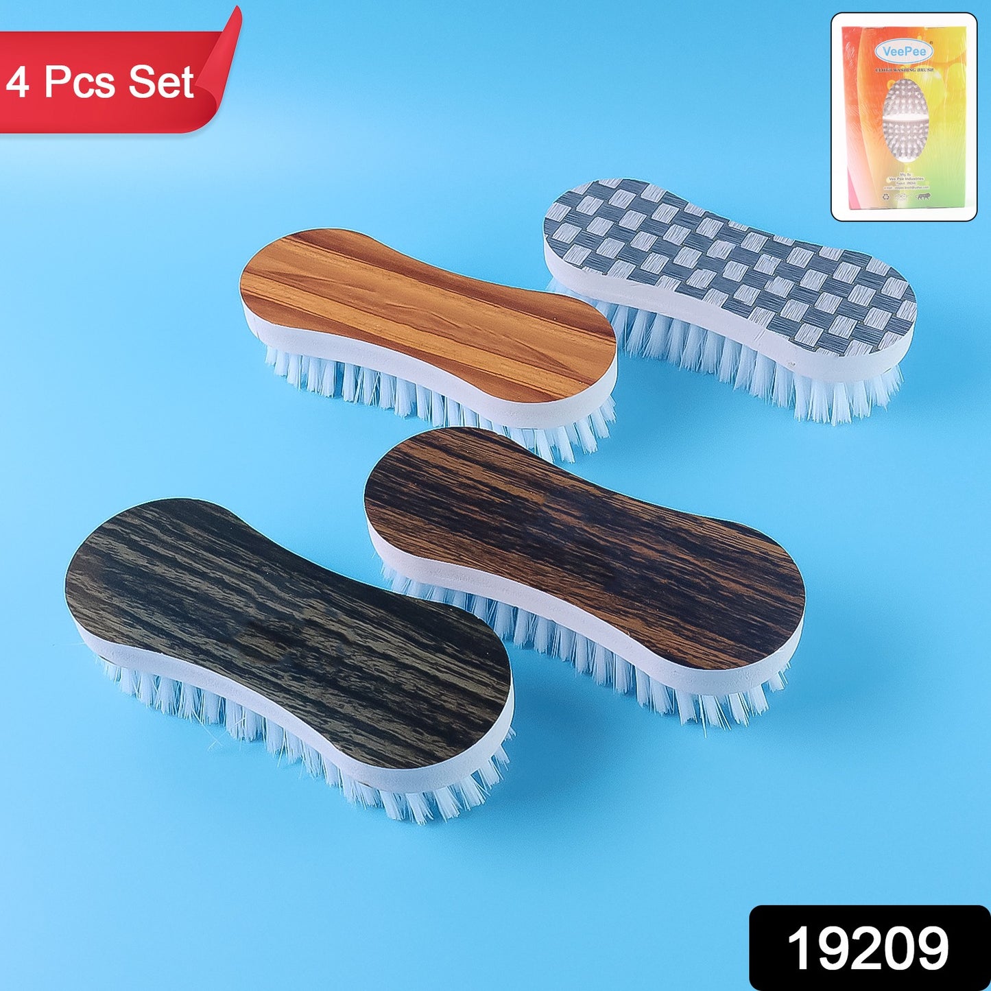 Ergonomic Cloth Washing Brush Set (4 Pc)