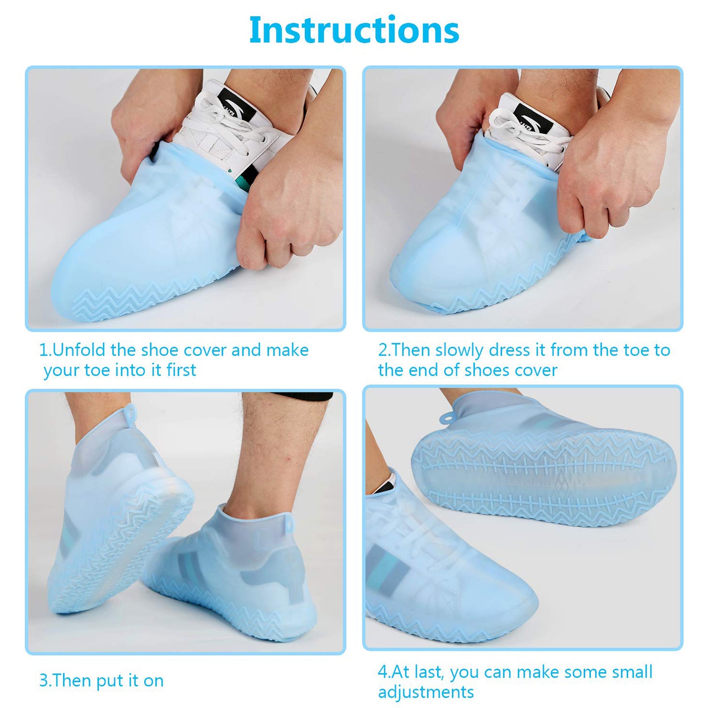 4867 Non-slip Silicone Rain Reusable Anti Skid Waterproof Fordable Boot Shoe Cover