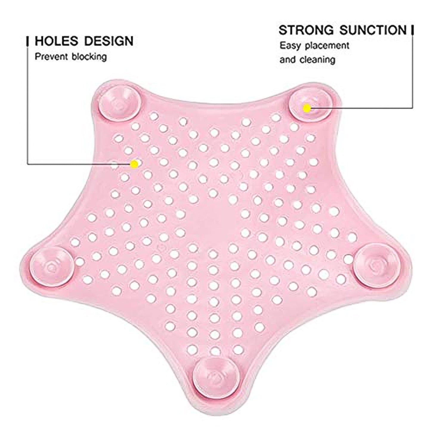 Baby Pink Silicone Star Shaped Sink Filter Bathroom Hair Catcher Drain Strainers For Basin