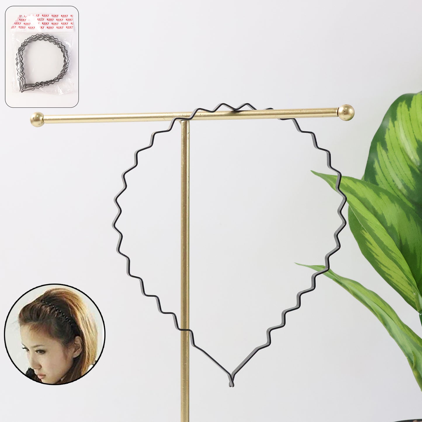 Premium Metal Zigzag Hair Bands For Men  Women (6 Pc)