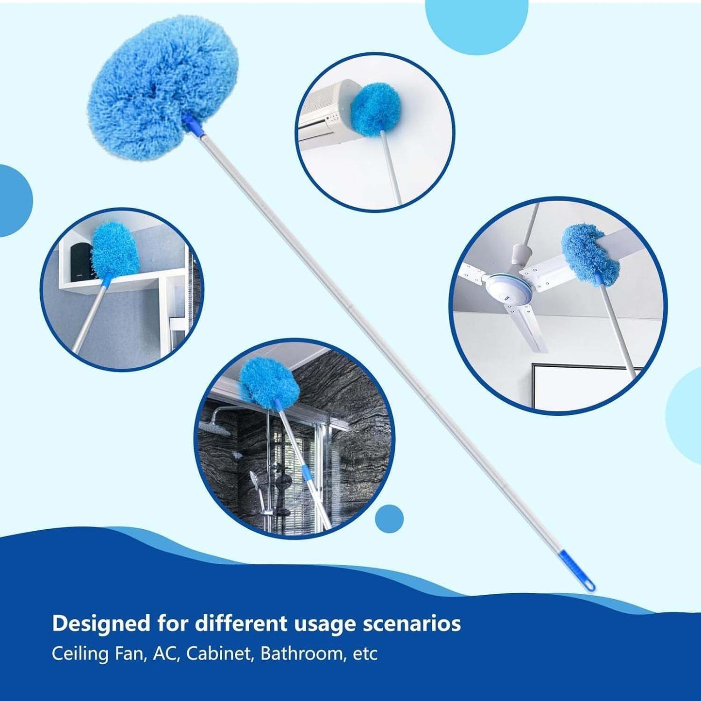 Premium Extendable Round Cleaning Duster (83.5 Cm  1 Pc)