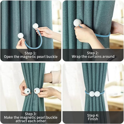 Polyester And Magnet Curtain (2 Pc)