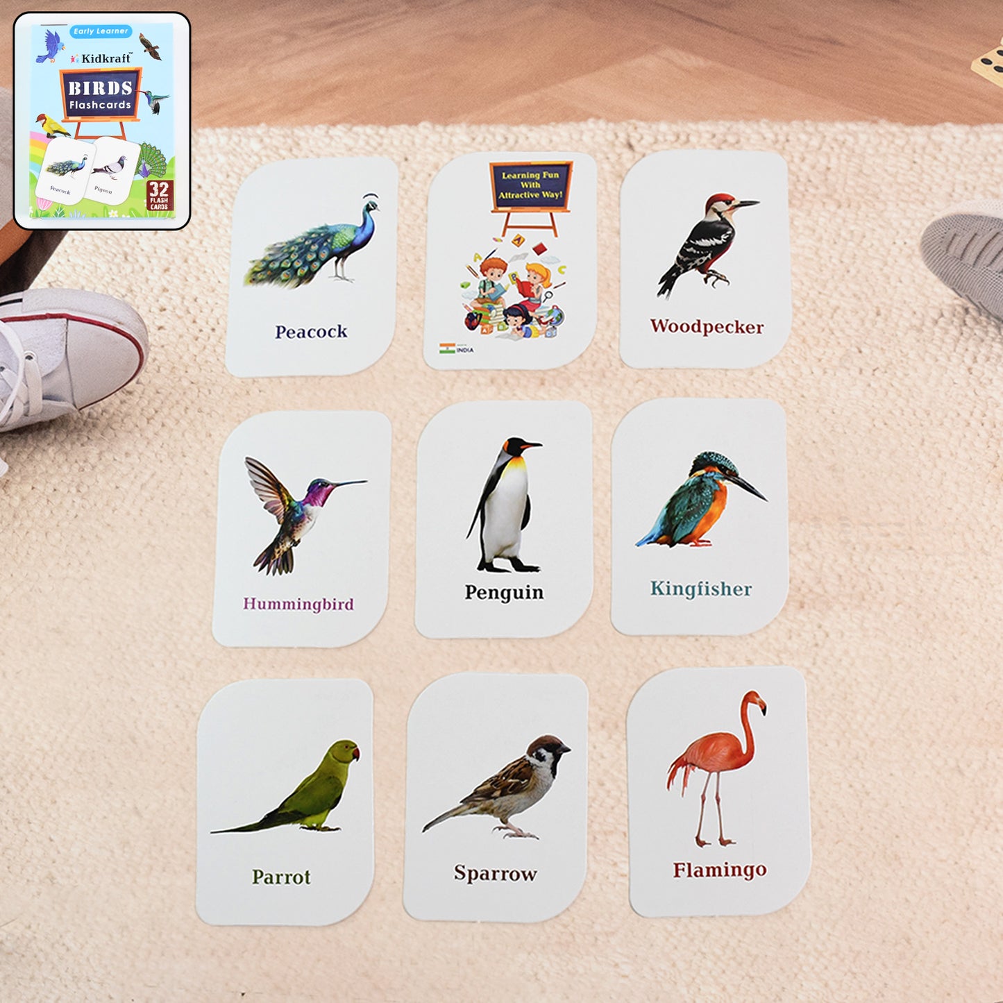 Kidkraft Early Learner Educational Flashcards  32 Birds