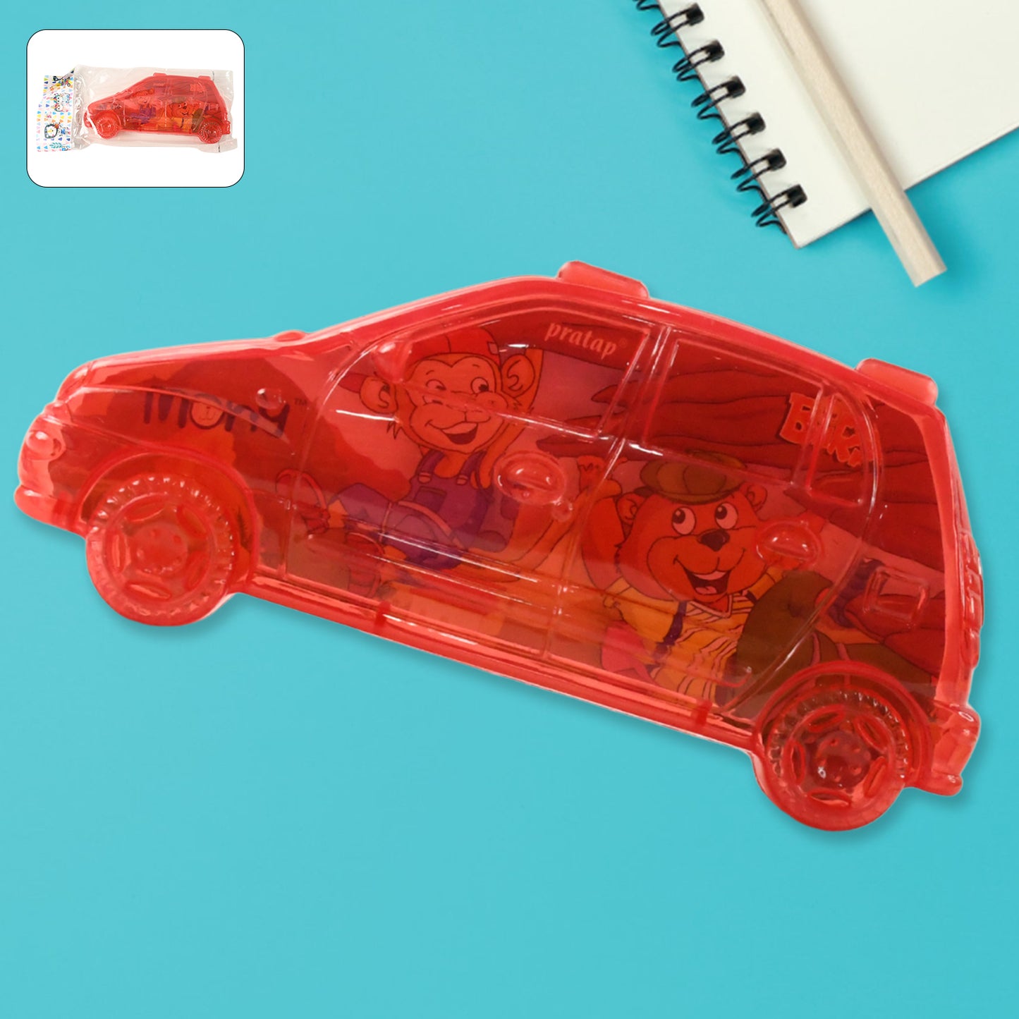 Car Shape Plastic Compass Box For Kids (1 Pc)