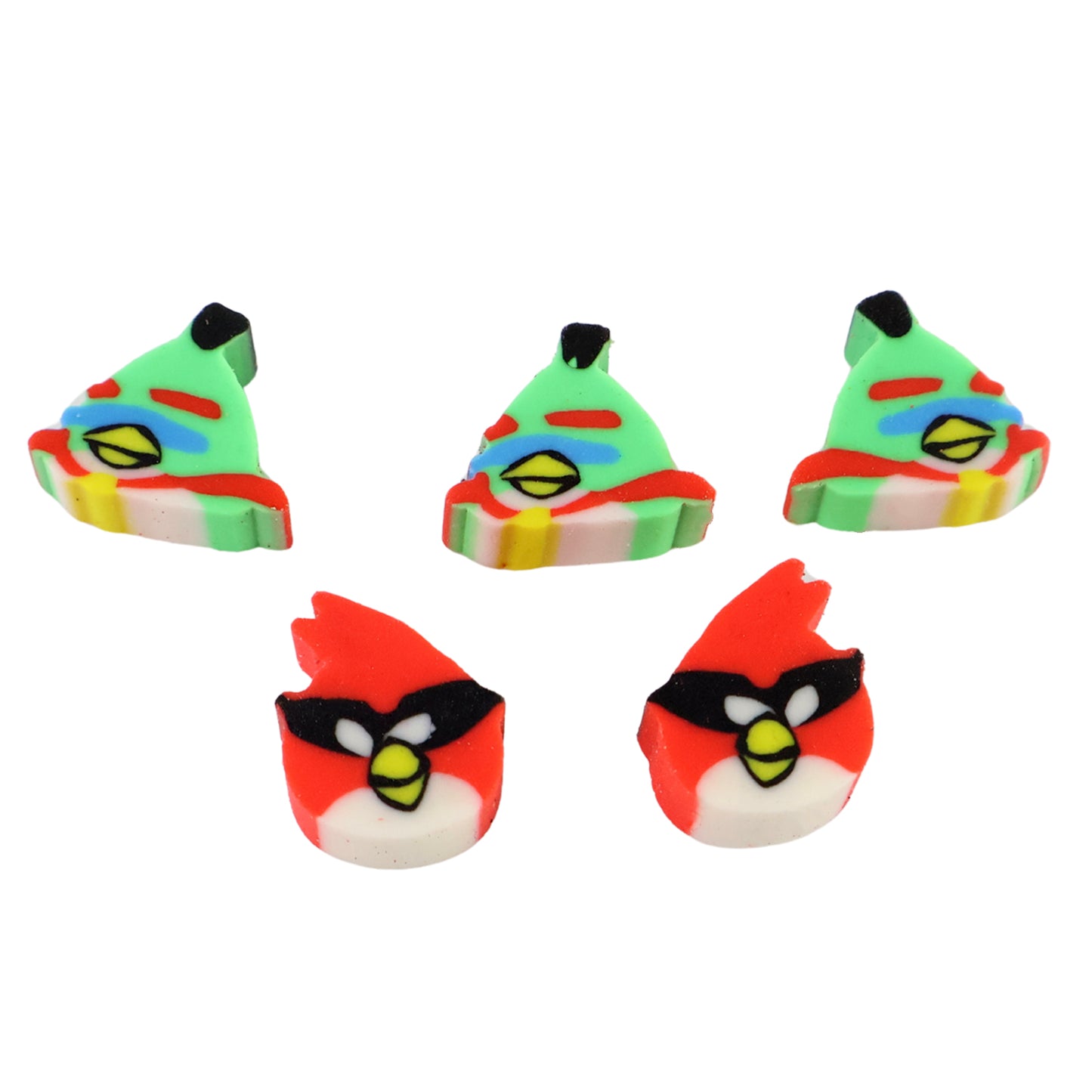 Mini Cartoon Shaped Pencil Erasers - (5 Pc  Set)