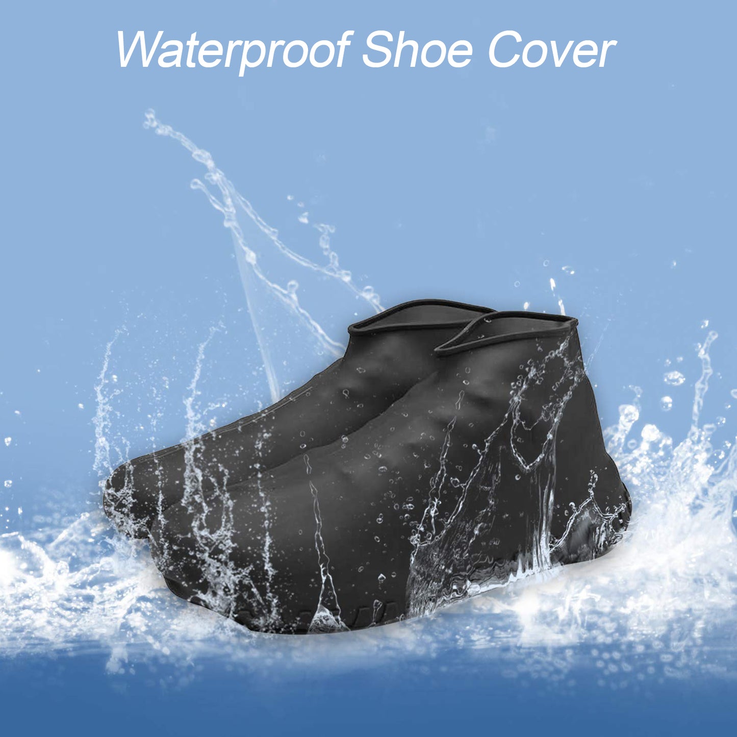 4866 Non-slip Silicone Rain Reusable Anti Skid Waterproof Fordable Boot Shoe Cover ( Large )