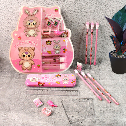 Cartoon Stationery Gift Set For Kids (14 Pc)