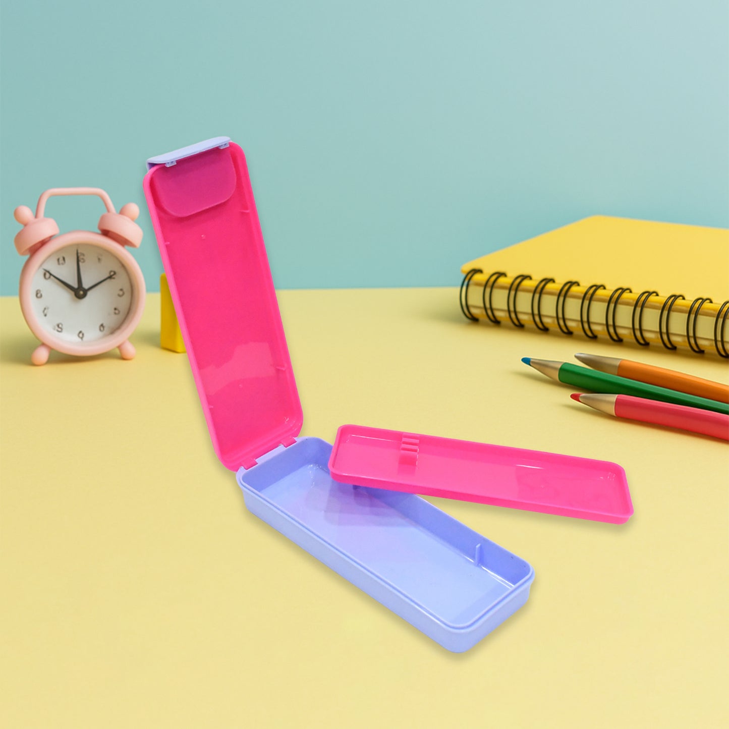 Stylish Cartoon Printed Hard Top Pencil Box For Kids (1 Pc  Mix Design)