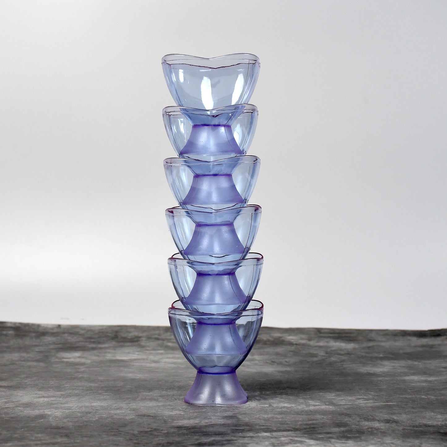 5343 New Modern Style Dessert  Ice Cream Bowl Plastic 6pcs For Home  Office  Party Use