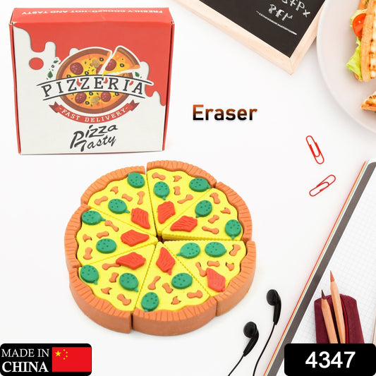 4347 3d Pizza Slices Kids Favourite Food Eraser Pizza 7 Slice Eraser For Kids Adults Fast Food Lover Stationary Kit Fancy  Stylish Colorful Erasers For Return Gift Birthday Party School Prize