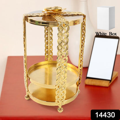 Multipurpose Golden Metal Candle Stand Showpiece (1 Pc)