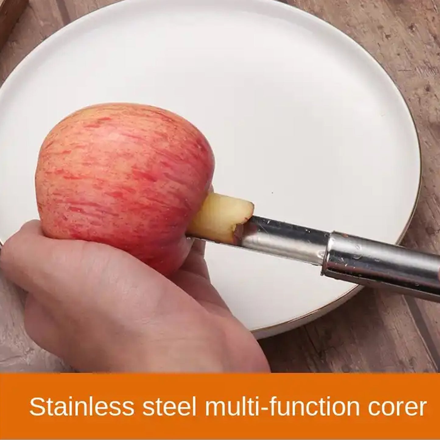 5506 Fruit Core Stainless Steel Set Core Remover For Apple And Pear Kitchen Prep Tool Fruit Core Remover Tool With Soft Handle Apple Corer Stainless Steel Kitchen Gadget Dishwasher Safe