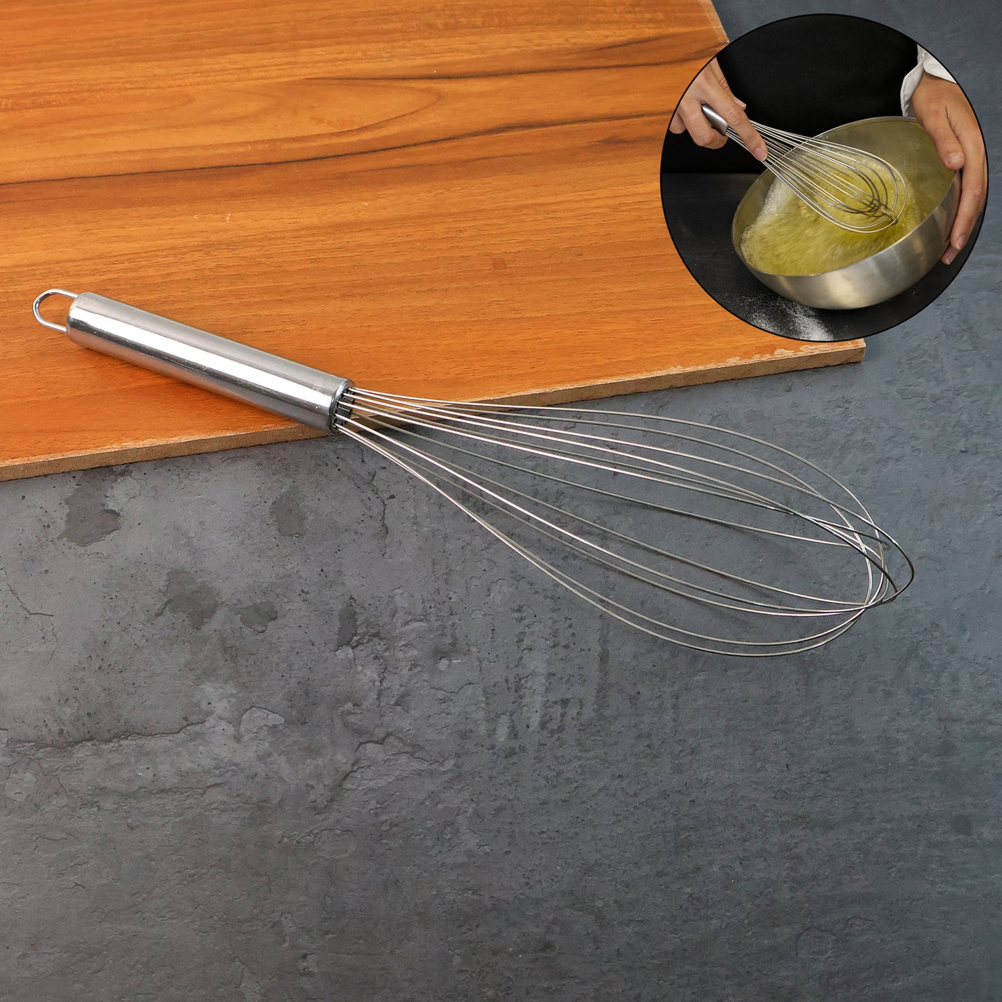 Large Stainless Steel Balloon Whisk  Heavy-duty Kitchen Tool (30cm  1 Pc)