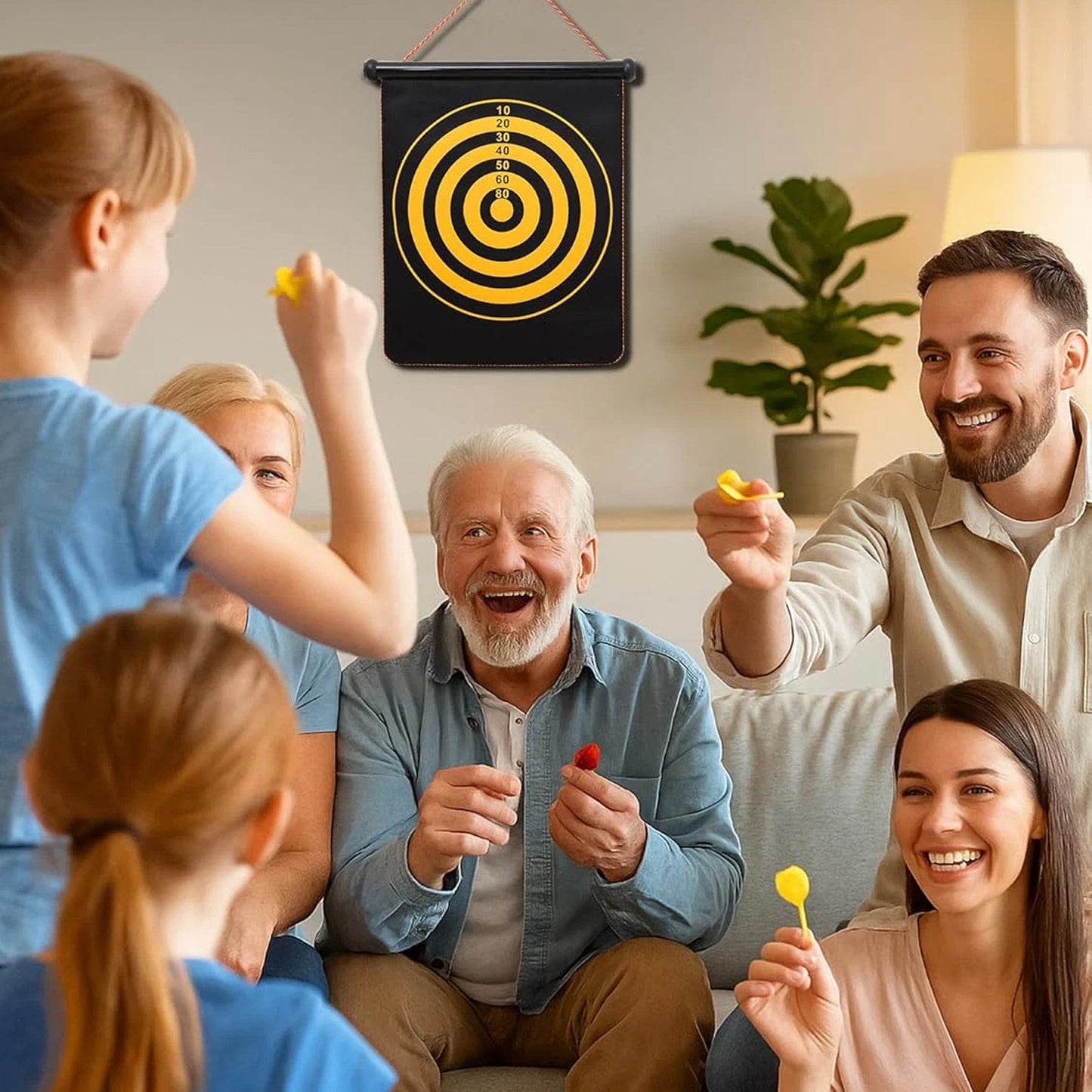 Magnetic Roll-up Dartboard Game - (12-inch  Set)