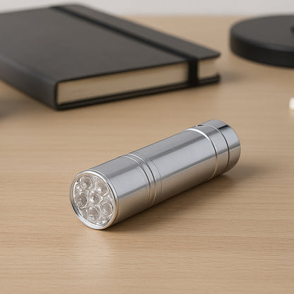 Portable Mini Torch  Flashlight 9 Led Powerful High Lumens Pen Light Easy To Carry Portable Pocket Compact Torch For Emergency 3 Battery Operated (Battery Not Included  1 Pc)