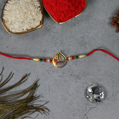 Beautiful Peacock Feather Rakhi