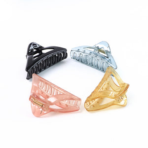 Triangle Shape Mix Color Plastic Hair Claw Clip  1 Pc Durable Grip For Women And Girls