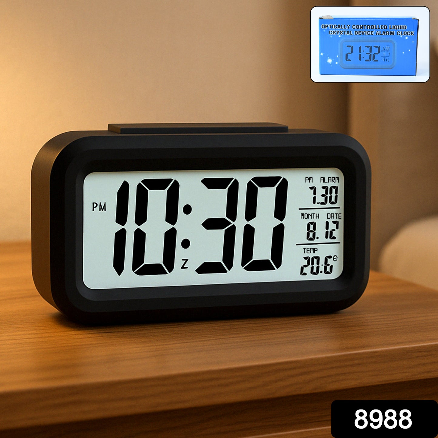 Digital Lcd Alarm Clock With Backlight (1 Pc)