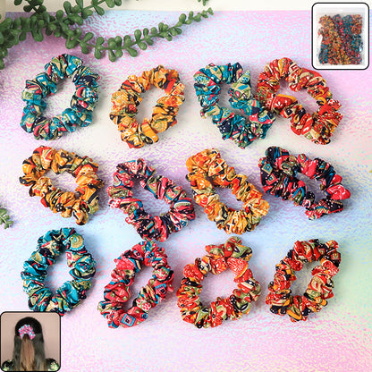Set Of 12 Stylish Printed Fabric Hairband