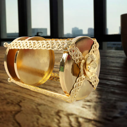 Multipurpose Golden Metal Candle Stand Showpiece (1 Pc)