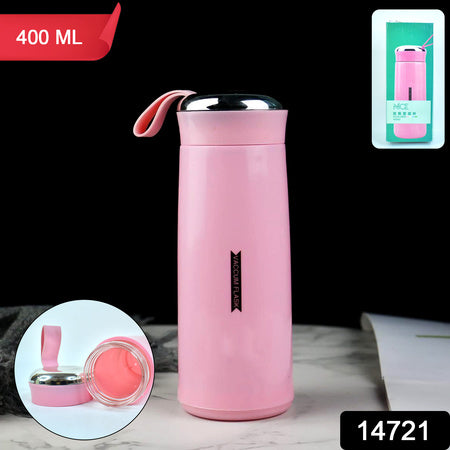 Water Bottle 400ml Leak Proof Glass Water Bottle With Daily Water Intake For Gym And Children Nice Bottle (1 Pc  Pink Color)