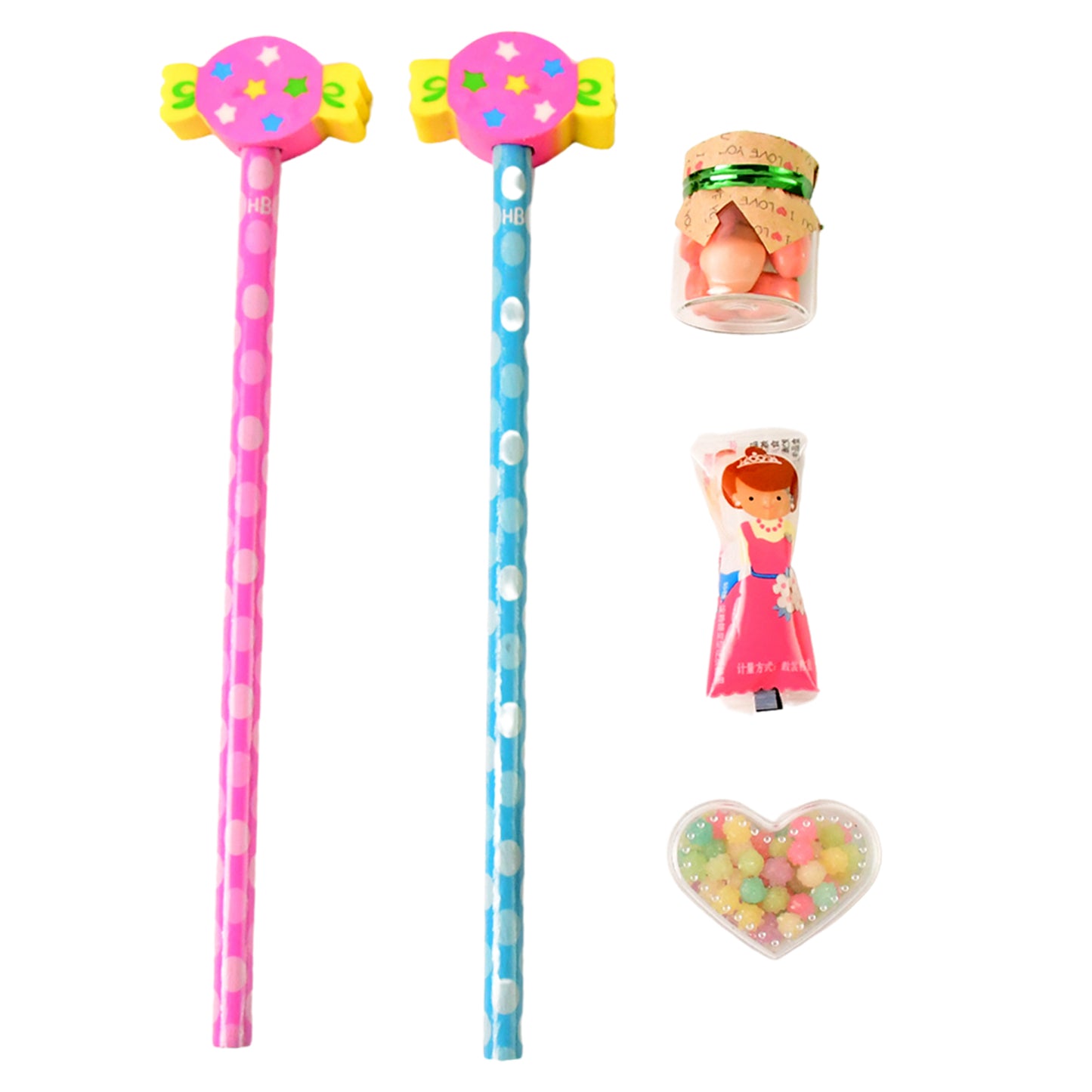 Fun Candy Design Pencil Set With Accessories Set (1 Set )