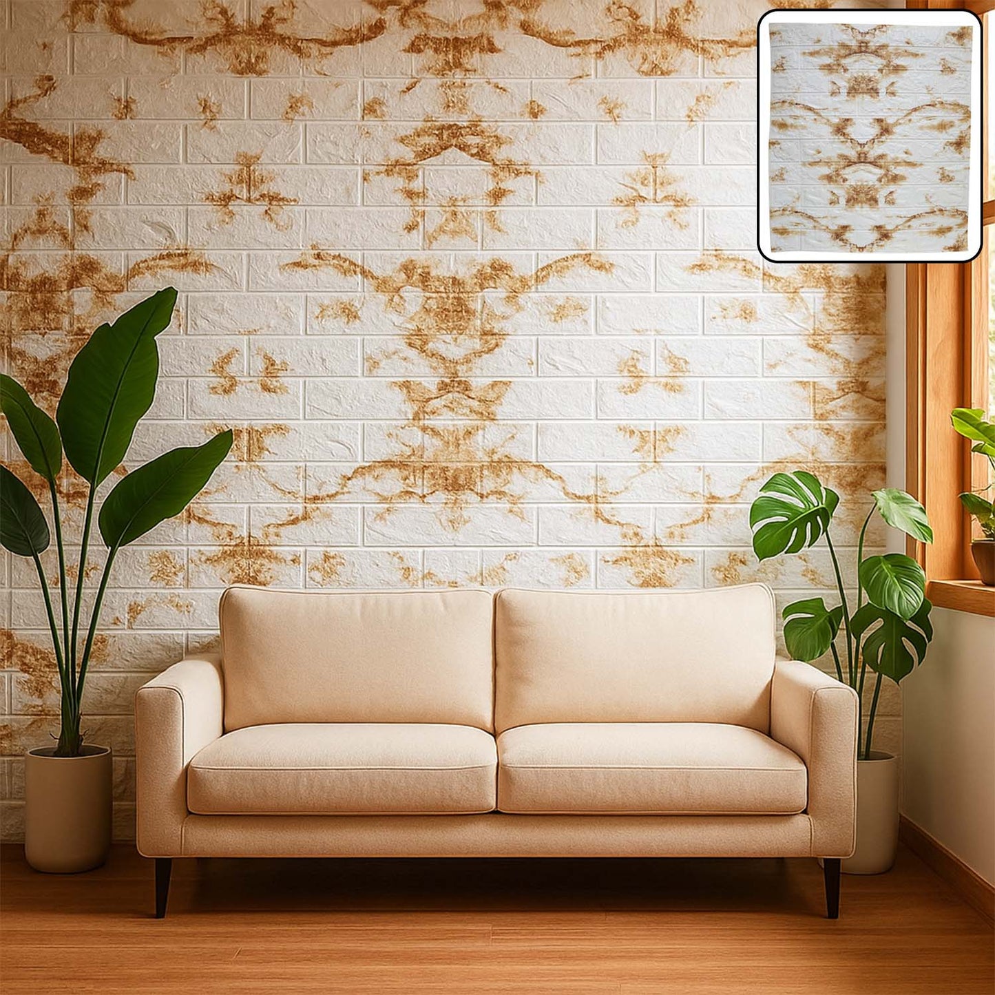 Wallpaper 3d Foam Wallpaper Sticker Panels (78 X 70 Cm  1 Pc)