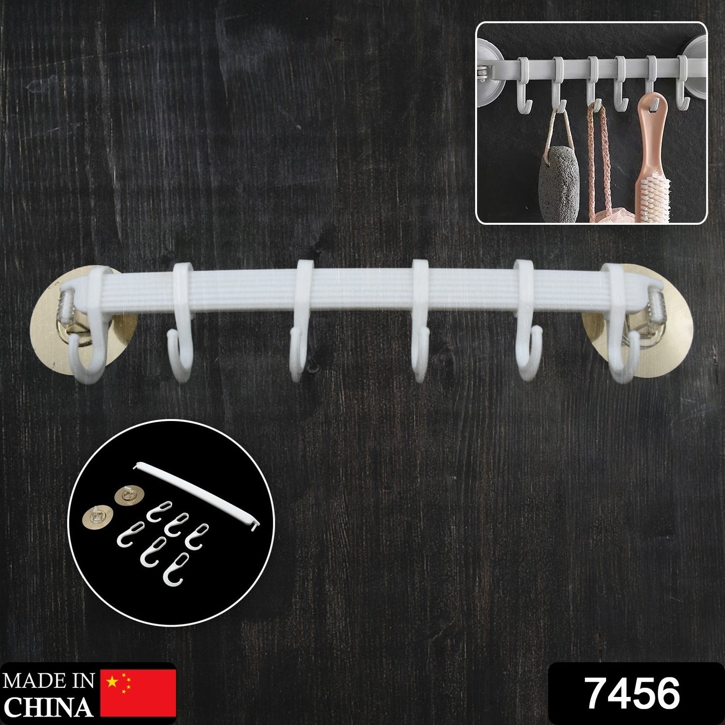 7456 1pc Bath Towel Hanger Wall Mount Towel Hanger Wall Towel Shelf Towel Hanging Rack Kitchen Towel Holder Towel Hanging Hook