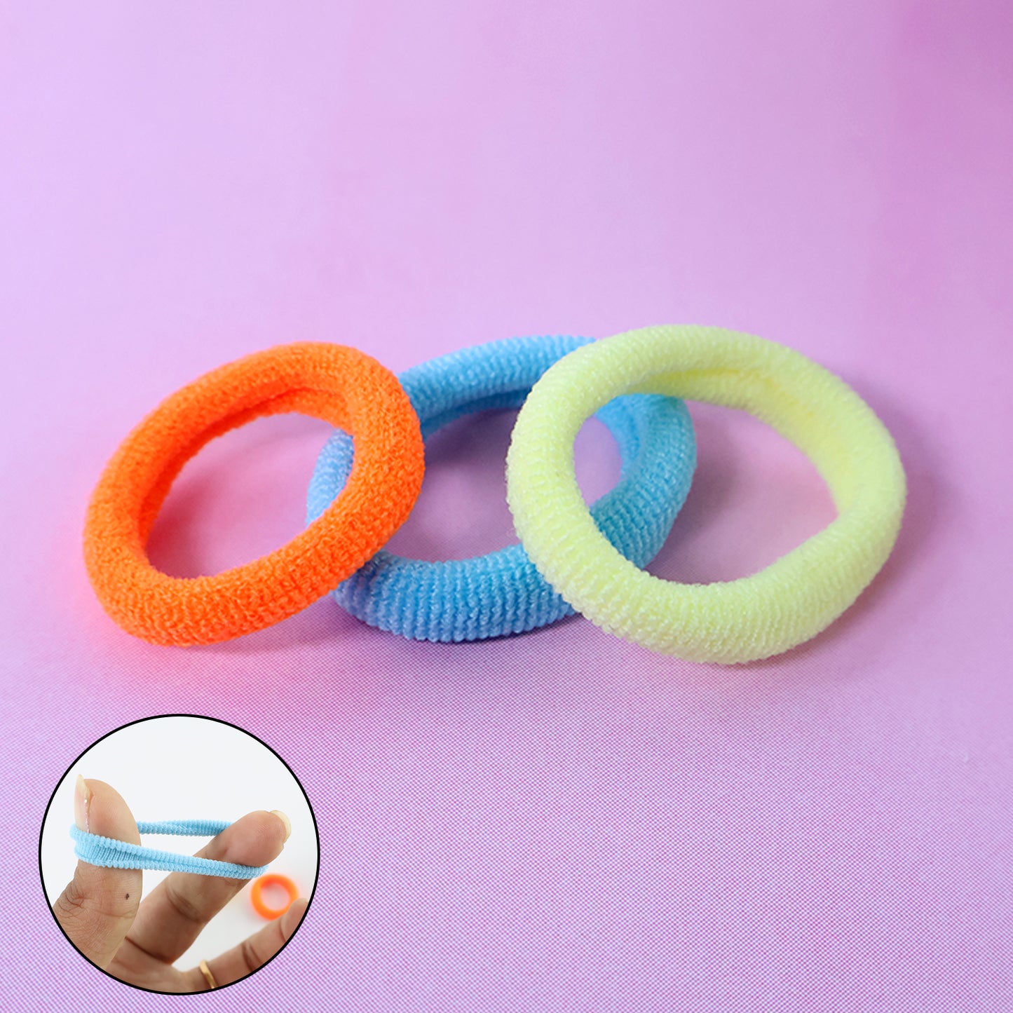 Seamless Soft Hair Elastics - (3 Pc  Set)
