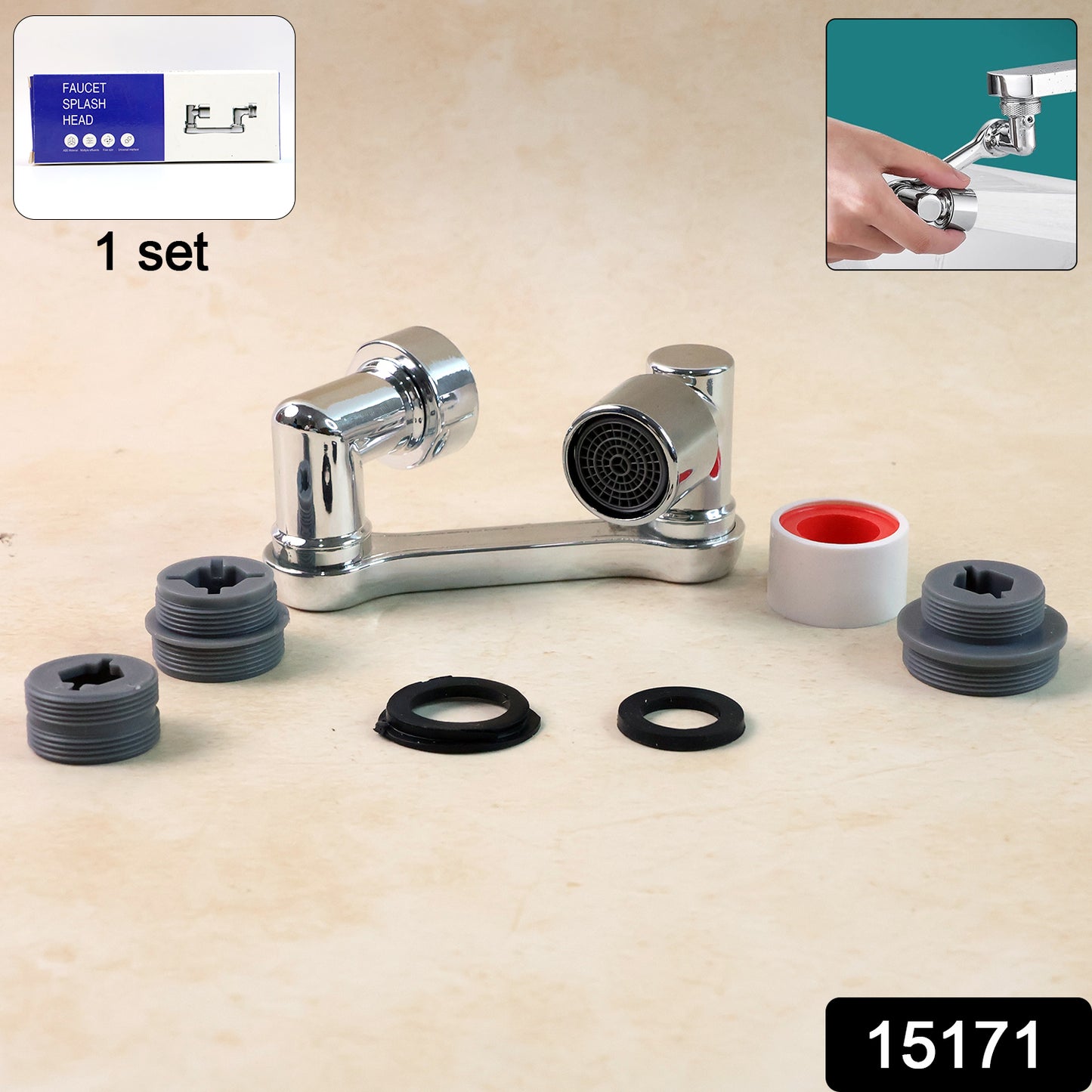 Universal Rotating Faucet Splash Head - (Set)