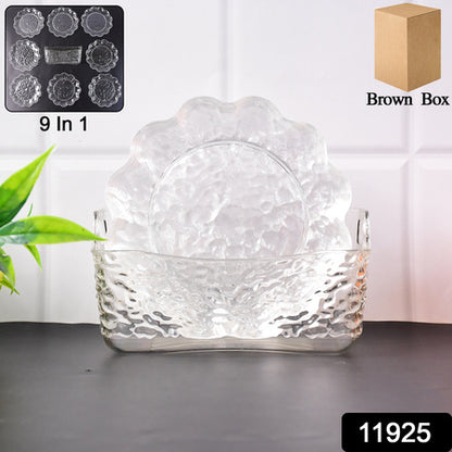 9 In 1 Plastic Bowl With Serving Tray  Plates Set